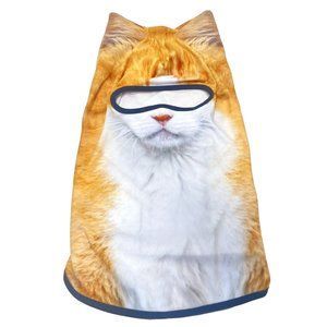 Orange Cat Face Mask, Full Face with Eye Holes and Ears, Halloween Novelty New
